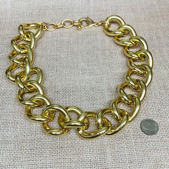 Chunky Gold Large Link Necklace - Picture 1 of 2